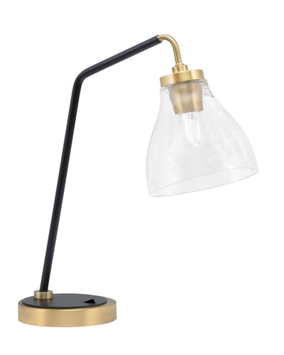Desk Lamp, Matte Black & New Age Brass Finish, 6.25" Clear Bubble Glass (59-MBNAB-4760)
