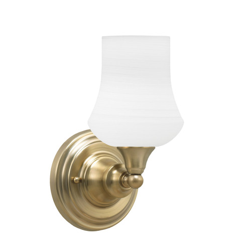 Wall Sconce, New Age Brass Finish, 5.5" Zilo White Linen Glass (40-NAB-681)