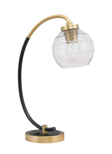 Desk Lamp, Matte Black & New Age Brass Finish, 6" Clear Bubble Glass (57-MBNAB-5110)