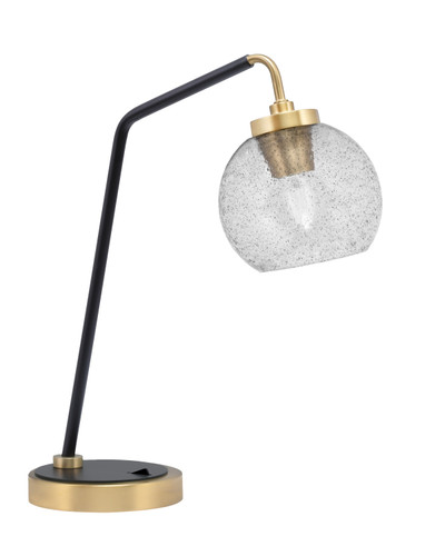 Desk Lamp, Matte Black & New Age Brass Finish, 5.75" Smoke Bubble Glass (59-MBNAB-4102)