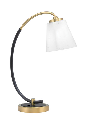 Desk Lamp, Matte Black & New Age Brass Finish, 4.5" Square White Muslin Glass (57-MBNAB-460)