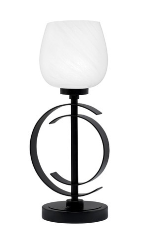Accent Lamp, Matte Black Finish, 6" White Marble Glass (56-MB-4811)