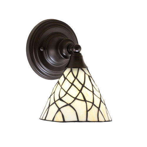 Wall Sconce, Espresso Finish, 7" Sandhill Art Glass (40-ES-9115)
