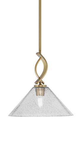Cavella Stem Hung Mini Pendant, New Age Brass Finish, 12" Smoke Bubble Glass  (3901-NAB-2122)