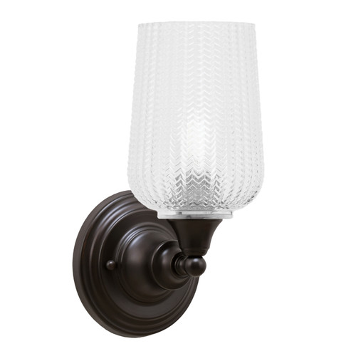 Wall Sconce, Espresso Finish, 5" Clear Textured Glass (40-ES-4250)