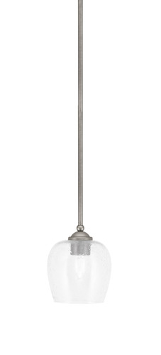 Zilo Stem Mini Pendant, Graphite Finish, 6" Clear Bubble Glass (560-GP-4810)