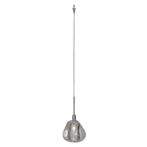 Raindrop Brushed Steel 1 Light Pendant (52075UJ-0-BS/CCL)