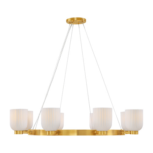 Isla Blanca 8-Light Chandelier in Warm Brass by Breegan Jane (1-3173-8-322)