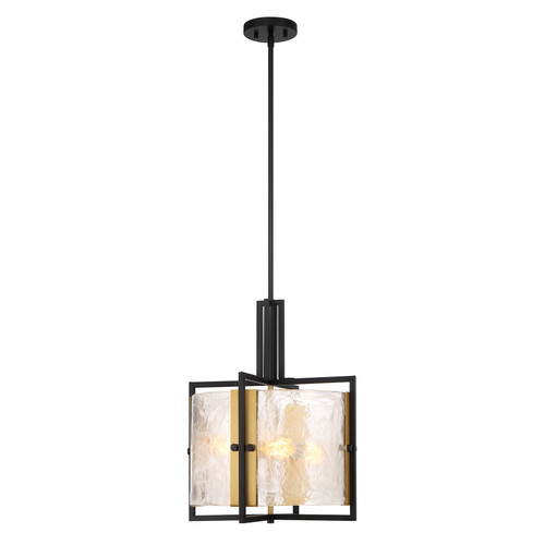 Hayward 3-Light Pendant in Matte Black with Warm Brass Accents (7-1699-3-143)