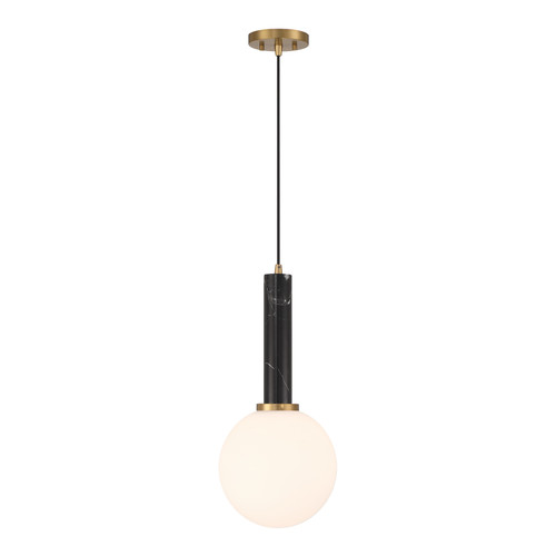 Callaway 1-Light Pendant in Black Marble with Warm Brass (7-2902-1-263)