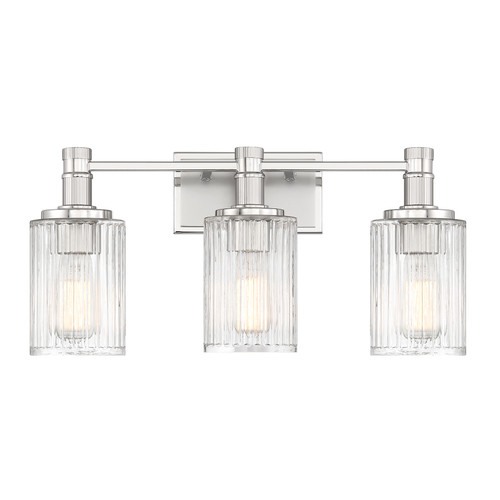 Concord 3-Light Bathroom Vanity Light in Silver and Polished Nickel (8-1102-3-146)