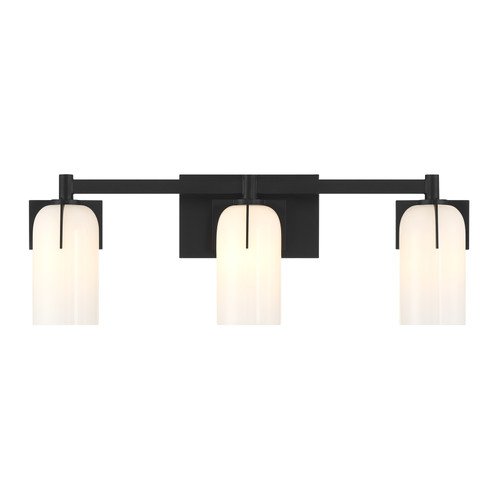 Caldwell 3-Light Bathroom Vanity Light in Matte Black (8-4128-3-BK)