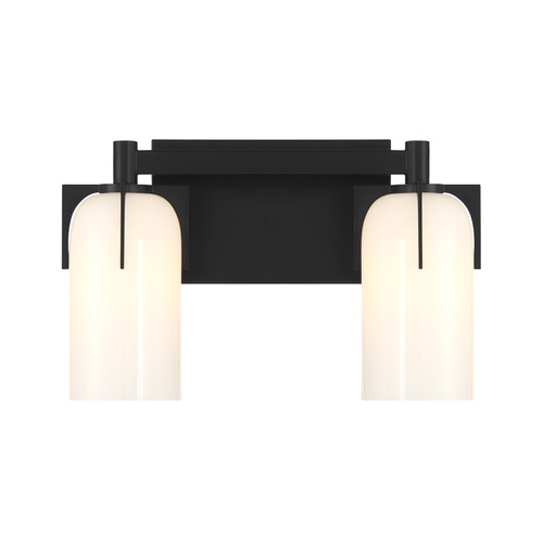 Caldwell 2-Light Bathroom Vanity Light in Matte Black (8-4128-2-BK)