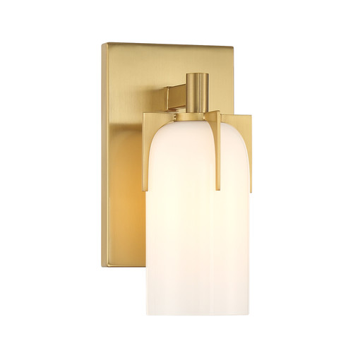 Caldwell 1-Light Bathroom Vanity Light in Warm Brass (9-4128-1-322)