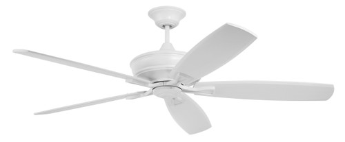 Santori 60" 5-Blade Indoor/Outdoor (Damp) Ceiling Fan in Matte White w/ White Blades; Light Kit Optional (Not Included) (SNT60MWW5)
