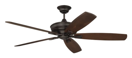 Santori 60" 5-Blade Indoor/Outdoor (Damp) Ceiling Fan in Espresso w/ Walnut Blades; Light Kit Optional (Not Included) (SNT60ESP5)