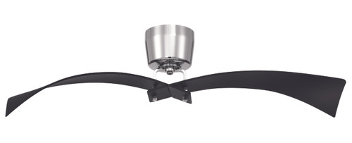 Tern 52" 2-Blade Ceiling Fan in Flat Black/Polished Nickel w/ Flat Black Blades; Not Light Kit Adaptable (TRN52FBPLN2)