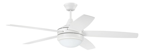 Phaze II 52" 5-Blade Ceiling Fan in White w/ White Blades; Integrated Light Kit (PHZ52W5)
