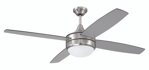 Phaze II 52" 4-Blade Ceiling Fan in Brushed Polished Nickel w/ Brushed Nickel/Greywood Blades; Integrated Light Kit (PHZ52BNK4-BNGW)