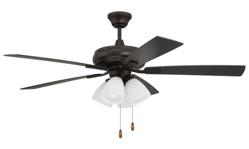 Eos 52" 5-Blade Frost 4 Light Ceiling Fan in Espresso w/ Espresso/Walnut Blades; Integrated Light Kit (ECF114ESP5-ESPWLN)