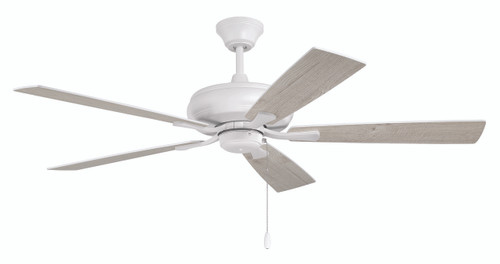 Eos 52" 5-Blade Ceiling Fan in White w/ White/Washed Oak Blades; Light Kit Optional (Not Included) (ECF52W5-WWOK)