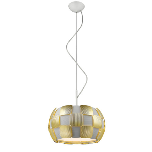 Layers White & Gold 1 Light Pendant (50904LEDD-WH/GLD)