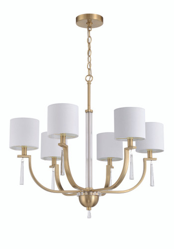 Fortuna 6 Light Chandelier in Satin Brass (58226-SB)