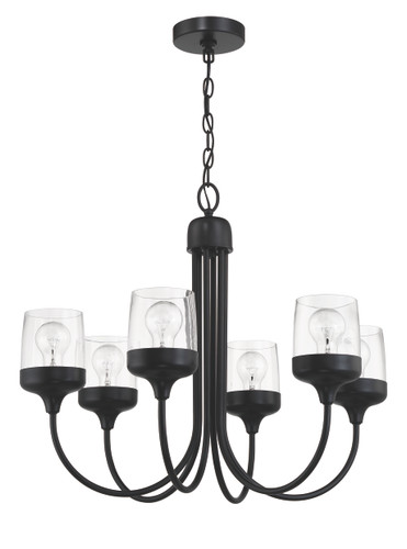 Wrenn 6 Light Chandelier in Flat Black (58126-FB)