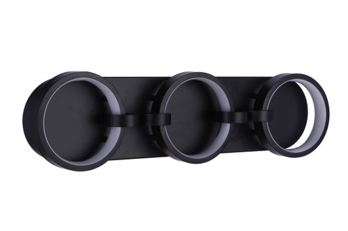 Context 3 Light LED Vanity in Flat Black (59303-FB-LED)
