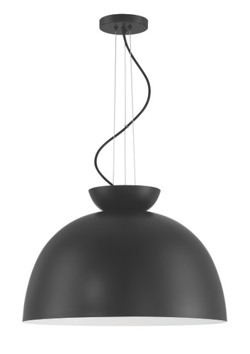 Ventura Dome 1 Light Pendant in Flat Black (59192-FB)