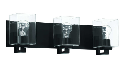 McClane 3 Light Vanity in Flat Black (18524FB3)