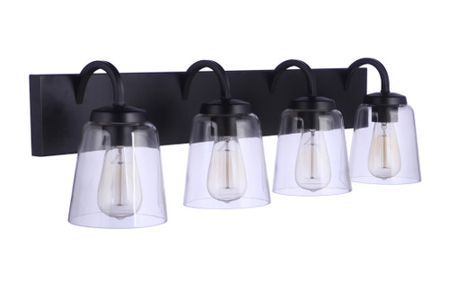Elsa 4 Light Vanity in Flat Black (16331FB4)