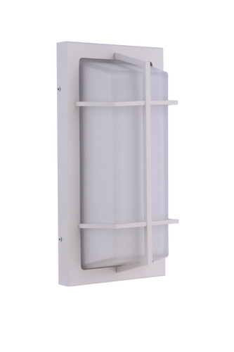 Outdoor Large Rectangular Bulkhead in Textured White (ZA6112-TW)