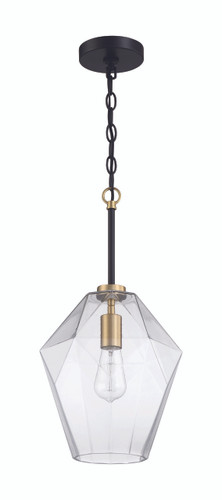 Avante Grand 1 Light Pendant in Flat Black/Satin Brass (56992-FBSB)