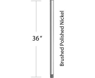36" Downrod in Brushed Polished Nickel (DR36BNK)