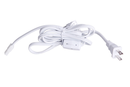 6'  Under Cabinet Puck Cord and Plug in White (CPK11-PG6-W)