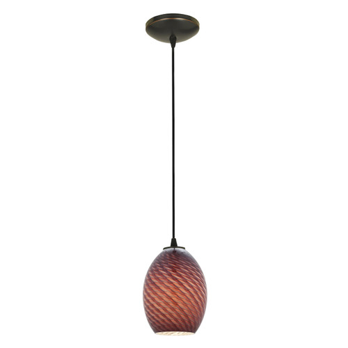 Brandy Firebird Oil Rubbed Bronze 1 Light Indoor Pendant (28023-3C-ORB/PLMFB)