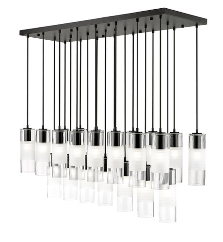 Alton 23 Light Linear Chandelier in Matte Black (824P-23L-MB)