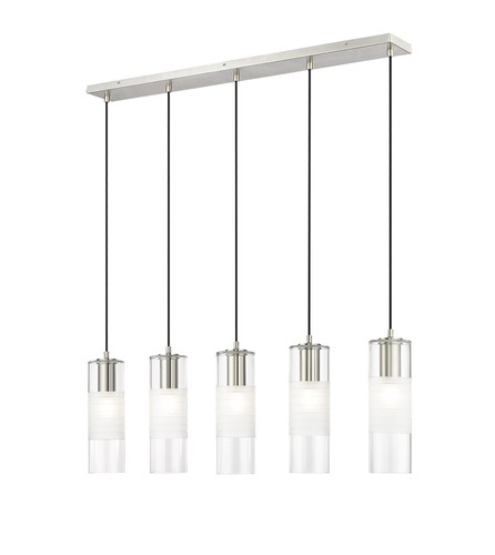 Alton 5 Light Linear Chandelier in Brushed Nickel (824P-5L-BN)