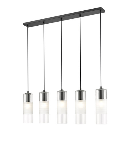 Alton 5 Light Linear Chandelier in Matte Black (824P-5L-MB)