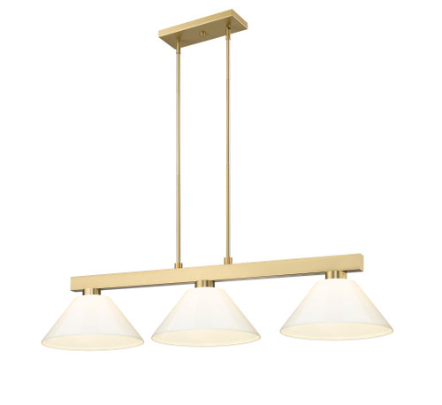 Cobalt 3 Light Billiard in Modern Gold (152MGLD-PWH)