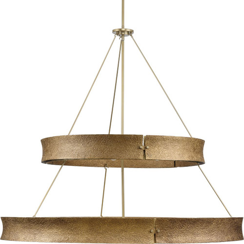 Lusail Collection Thirteen-Light Soft Gold Luxe Industrial Chandelier (P400377-205)