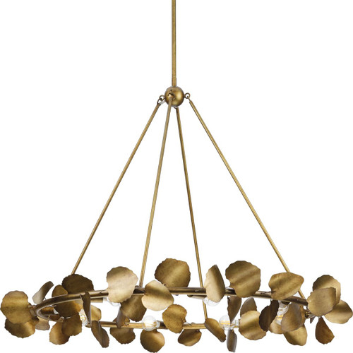 Laurel Collection Eight-Light Gold Ombre Transitional Chandelier (P400360-204)