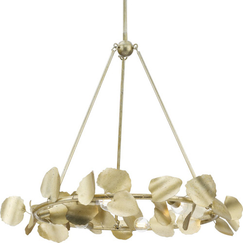 Laurel Collection Six-Light Gilded Silver Transitional Chandelier (P400359-176)
