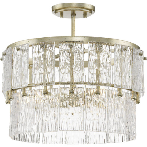 Chevall Collection Three-Light Gilded Silver Modern Organic Pendant (P500443-176)