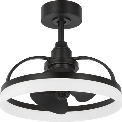 Shear Collection Oscillating Three-Blade Matte black Ceiling Fan with Matte Black Blades (P250115-31M-30)