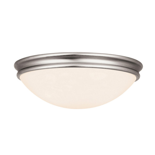 Atom Brushed Steel 1 Light Flush Mount (20725LEDSWACD-BS/OPL)