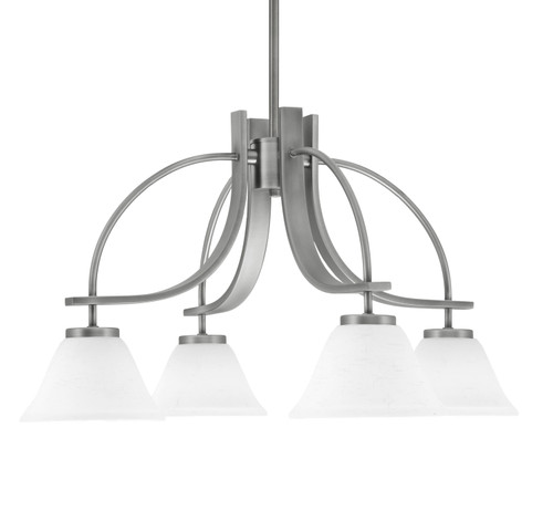 Cavella 4 Light, Downlight Chandelier, Graphite Finish, 7" White Muslin Glass (3924-GP-311)