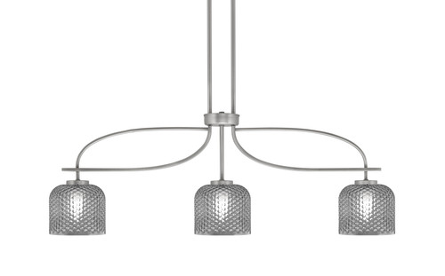 Cavella 3 Light Island Light, Graphite Finish, 6" Smoke Textured Glass (3936-GP-4612)