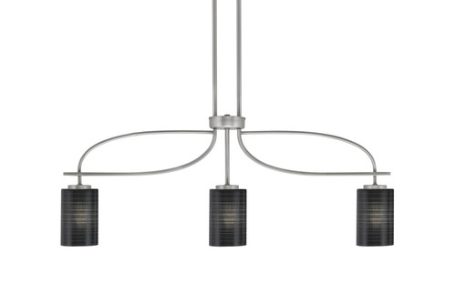 Cavella 3 Light Island Light, Graphite Finish, 4" Black Matrix Glass (3936-GP-4069)